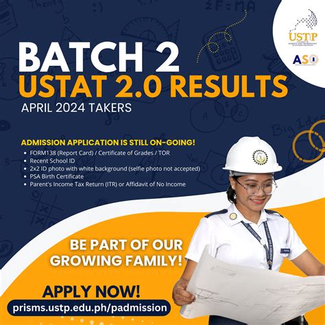 ustp results 2024|Admission and Scholarship .